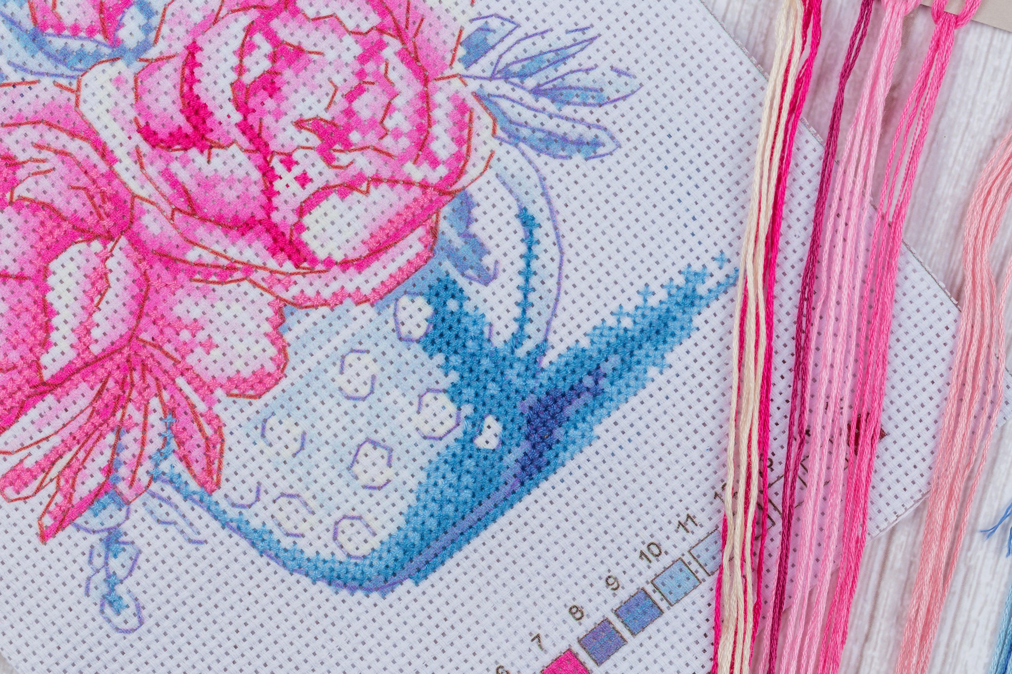 close-up layered threads creating texture
